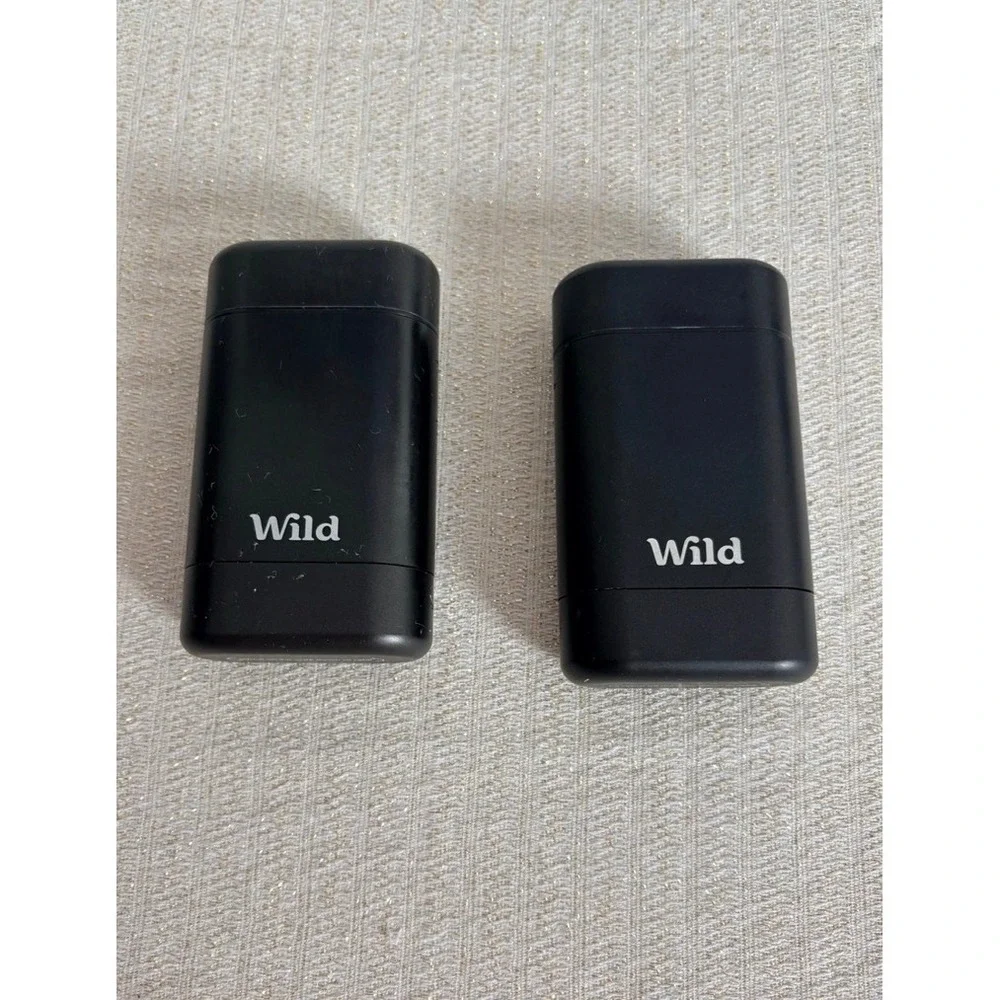 Wild Deodorant Case Set of two Black new unused Refillable Aluminum Matte Finish
